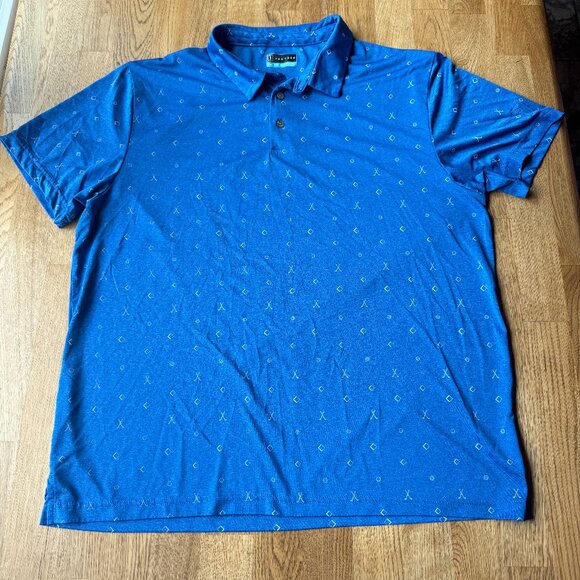 PGA Tour Blue Patterned Polo Top Size XXL - Picture 1 of 6